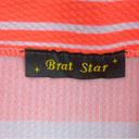 Brat Star  Neon Striped Pencil Skirt Small White Pink Photo 8