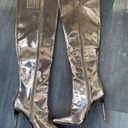 Qupid Gorgeous Rose Gold Metallic Mirror Pointy Toe Knee High Boots Size 5.5 NWOT NWOB Photo 6