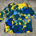 Allison Joy  Women’s Blue Green Yellow Abstract Blouse Size Small NWT Photo 4