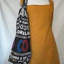 Robin Ruth  ORLANDO Hobo Large Shoulder Bag Black Canvas Texture Lettering Tag Photo 33