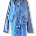 Vintage Honey Sweatshirt Hoodie Denim Jean Jacket Size Medium Blue Photo 0