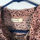 Andthewhy  Smocked Cheetah Animal Print Long Sleeve Smocked Peplum Blouse Large Photo 6