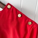 Vibrant Vintage  Red w/ Gold Button Shoulder Blouse size medium petite MP Photo 1