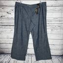 Lane Bryant  NWT Sz 28 Tall Chambray Blue Drawstring Elastic Waist Wide Leg Pants Photo 0