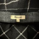 Madewell  Womens M Textured Turtleneck Top Windowpane Black White Long Sleeve Photo 4