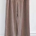 12th Tribe Gingham Plaid Wide Leg High Rise Pants Photo 1