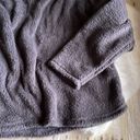 Aerie Charcoal Gray 1/4 Zip Teddy Pullover NWT Photo 3