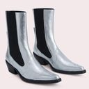 By Far Otis Chelsea Boots, Silver Metallic Leather Size 37 New in Box +Dust Bag Photo 10