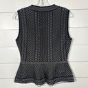 BCBGMAXAZRIA  Jaylenne Black Sweater Knit Peplum Top, EUC, Medium, MSRP $128 Photo 4