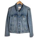 Sam Edelman Jean Jacket Distressed Denim Pockets Size Large EUC Photo 0