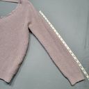 BKE red by  Women Sweater Size M Purple Preppy Lace Metallic Sparkle Long Sleeve Photo 4