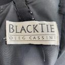 Oleg Cassini Black Tie  size Small Silk Beaded Embellished Party Evening Dress Photo 8