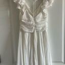 Angel Biba  Pleated Ruffle Sleeveless White Lined Dress Photo 5