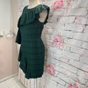 Chelsea28  green black plaid ruffled sheath dress size 8 Photo 6