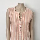 Faherty [] Isha Dress Sepia Neutral Striped Pintuck Mini Shift Dress Pockets XL Photo 8