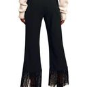 Lulus  Catch a Crutch black fringe crop womens pants L Photo 4