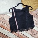 ASTR  Snake Skin printed Beaded Fringe Sleeveless Blouse Photo 3