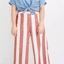 Madewell  Linen Blend Orange & White Stripe Wide Leg Pants Photo 0