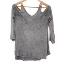 Vintage Havana  Women's Cold Shoulder Burnout Distressed Top Photo 1