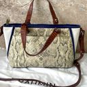 Brahmin MINI ASHER in Blue/White/Brown Photo 0