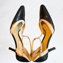 Loft Ann Taylor  T-Strap Pointed Toe black and beige Heels Size 7 Photo 7