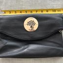 Mulberry  Black Genuine Leather Foldover Clutch Crossbody Bag Photo 7