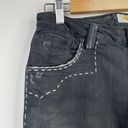 Antik Denim Y2K  Black Embroidered Distressed Stretch Bootcut Western Jeans 28 Photo 2