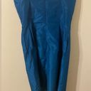 J.Crew  Blue Teal Strapless Twisted Bow Cocktail Formal Dress Size 0P 0 Petite Photo 1