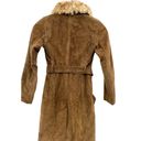 Banana Republic Vintage  Penny Lane Afghan Long Tan Suede Leather Coat shearling Photo 2