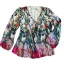 Sundance Samantha Floral Print Silk Blouse Shirt Top Flowy Boho Size Small Women Pink Photo 0