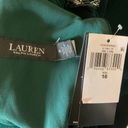 Ralph Lauren  Women's Formal Dress Size 16 Green Velvet Beaded Cut Out Long Gown Photo 7