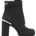 DKNY NWT  Logan Lug Sole Boot Black With Gold Metal Detail Size 7 Photo 0