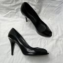 Ralph Lauren Collection purple label black peep toe heels size 9.5 b Photo 2