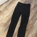 American Eagle  Black Knee Ripp High Rise Jeggings Photo 1