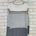 Vince  Multi Striped Long Sleeve Bateau Neck Tee Size M Photo 7