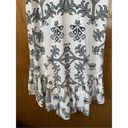 Rococo  Sand Rare Silk Pixels Grecian Print Ruffle Midi Dress White Size XS Photo 9