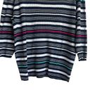 Liz Claiborne  Women Tunic Sweater 3X Blue Striped Ribbed Knit Longline Workwear Photo 4