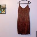 Loft Ann Taylor  Silk Paisley Spaghetti Strap Dress Sequin Hem size 8 Photo 0