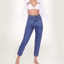 Nasty Gal Organic Denim High Waisted Mom Jeans Medium Wash Ankle SZ 10 NWT Photo 0