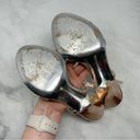 Marciano  Rose Gold Metallic Chrome Genuine Leather Jeweled Formal Sandal Heels Photo 5