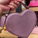 Coach Heart Crossbody Bag in Metalic Crossgrain Leather Lilac CP020 Photo 7