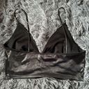 Miss Selfridge  crop top womens 2 small black metallic satin bralette festival Photo 1