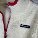 Piper SmartPak  Sherpa quarter Zip Pullover sweatshirt Size Large Ivory Barn Red Photo 2