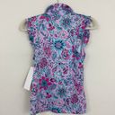 X By Gottex  Women's Golf Tennis Sleeveless Polo Shirt Top Purple Flower Size XS Photo 8