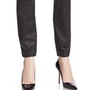 3x1 new  NYC ☏ Retro Track Pant Cropped Jeans ☏ Shiny Black Coated ☏ Elastic Hems Photo 4