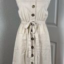 Timing Linen Blend Button Down Dress Photo 0