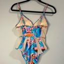 LA Hearts L.A.Hearts for Pacsun Women's Multi Colored One Piece Swimsuit Mesh Disco sz. S. Photo 3