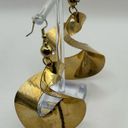 Twisted Golden Copper Toned Hammered Dangle  Earrings Photo 2