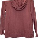 Garnet Hill  Women's Light Burgundy Hoodie V-Neck Sweatshirt Size XS Photo 6