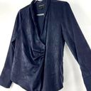 Something Navy  Long Sleeve Wrap Front V-Neck Blouse Night Navy XS NWT Photo 9